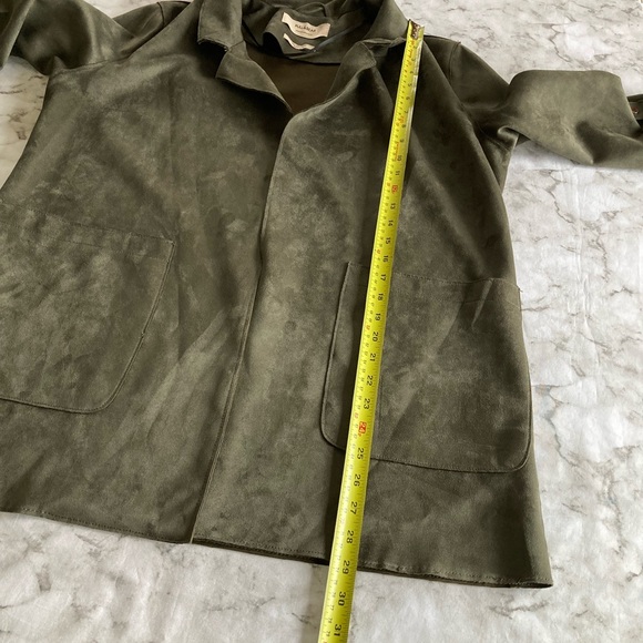 Olive green suede feel jacket - Picture 5 of 7